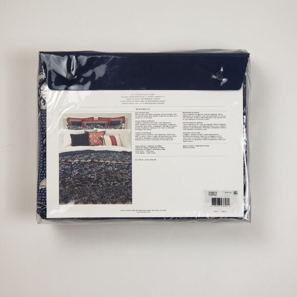 Ralph Lauren Home Mirabelle Full/Queen Duvet Cover in Indigo Blue, 92" W x 96" L - Picture 15 of 16